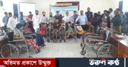 সালথায় অসহায়দের চেক ও হুইল চেয়ার বিতরণ