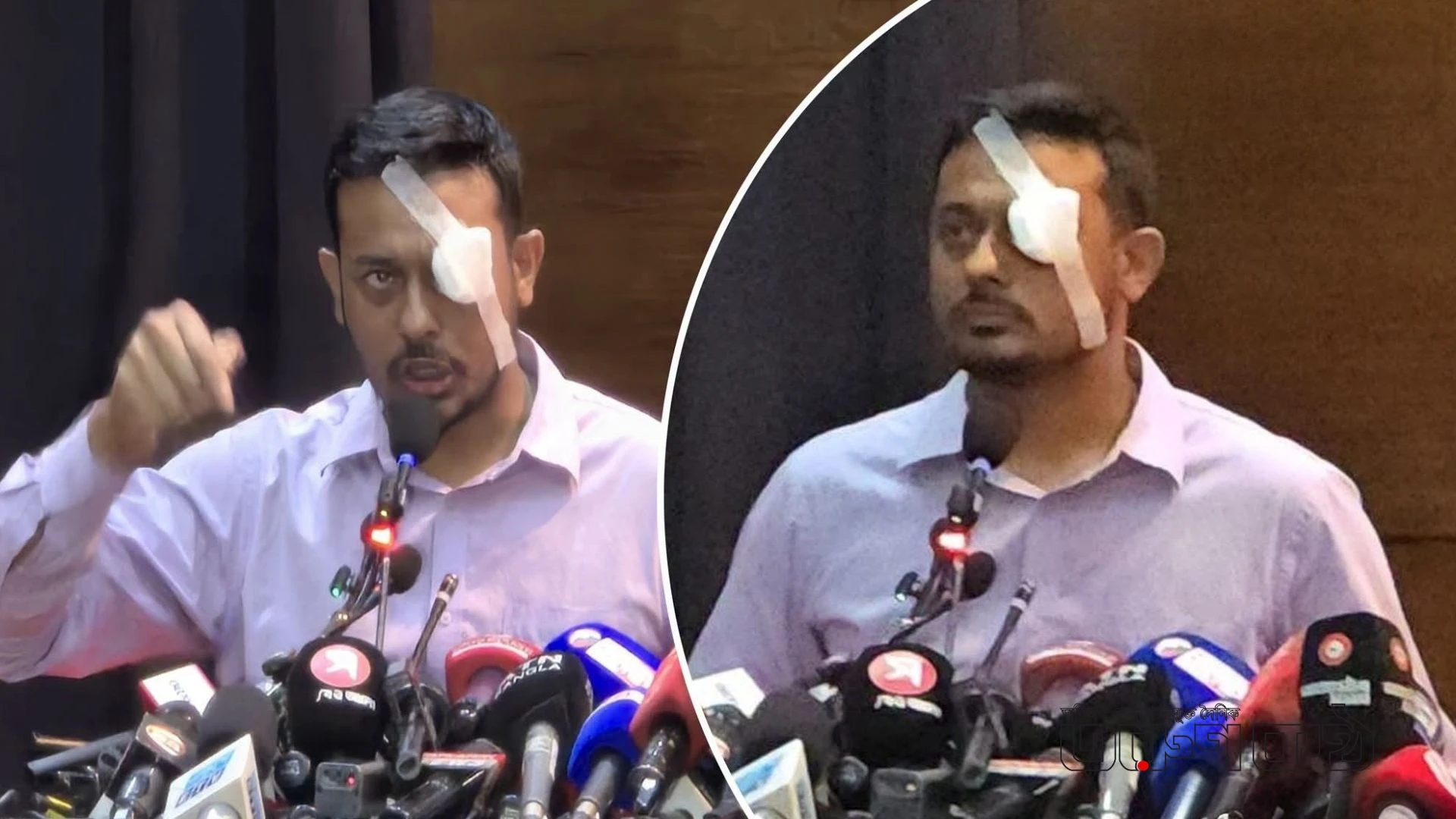 চোখে ব্যান্ডেজ বেঁধে মঞ্চে, প্রতীকী প্রতিবাদ নাসীরুদ্দীন পাটওয়ারীর