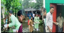 গাজীপুরে বন্যার্তদের মাঝে খাদ্য সহায়তা প্রদান করলেন কাজী মনজুর