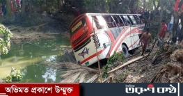 ফরিদপুরে বাস নিয়ন্ত্রণ হারিয়ে খাদে, নিহত-১, আহত-১২