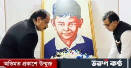  রাসেলের প্রতিকৃতিতে বিমান প্রতিমন্ত্রীর পুষ্পস্তবক অর্পণ