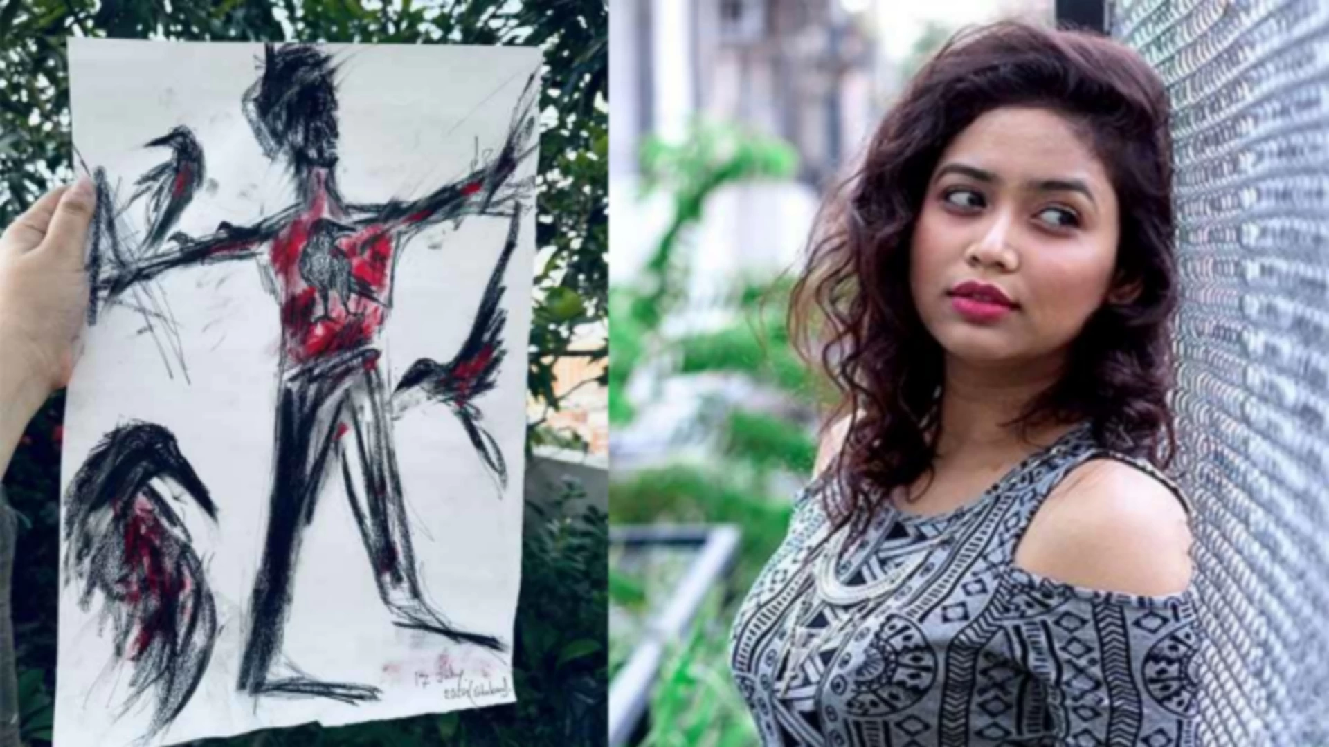 আবু সাঈদের ছবি আঁকলেন নায়িকা ভাবনা