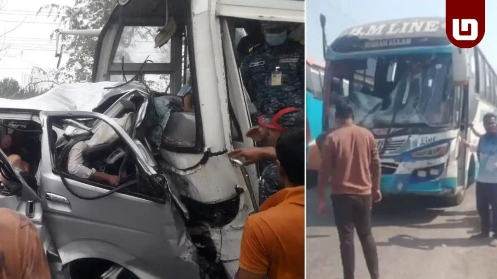 বাগেরহাটে নৌবাহিনীর বাসের সঙ্গে মাইক্রোবাসের সংঘর্ষ, নিহত ১৩